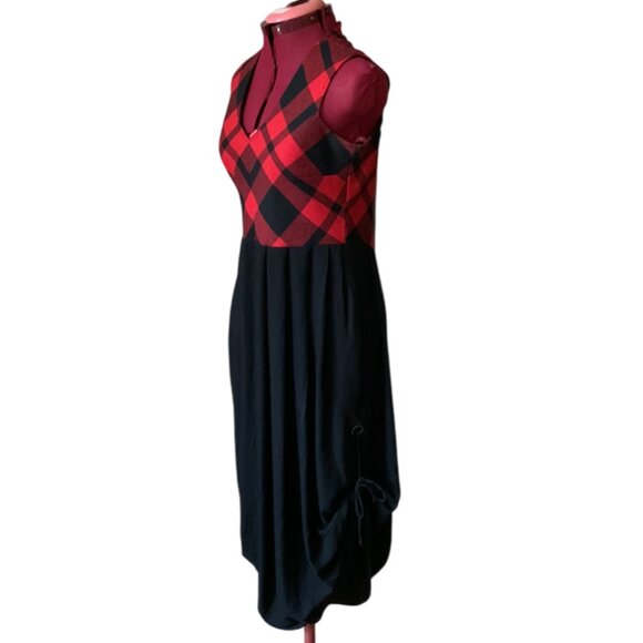 BODYBAG by Jude - Red plaid & black Maxi dress - Medium - Picture 2 of 16